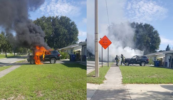 Nathan Dornacher, who owned a Samsung Galaxy Note 7, shared photos of his Jeep burning outside his house on Monday.