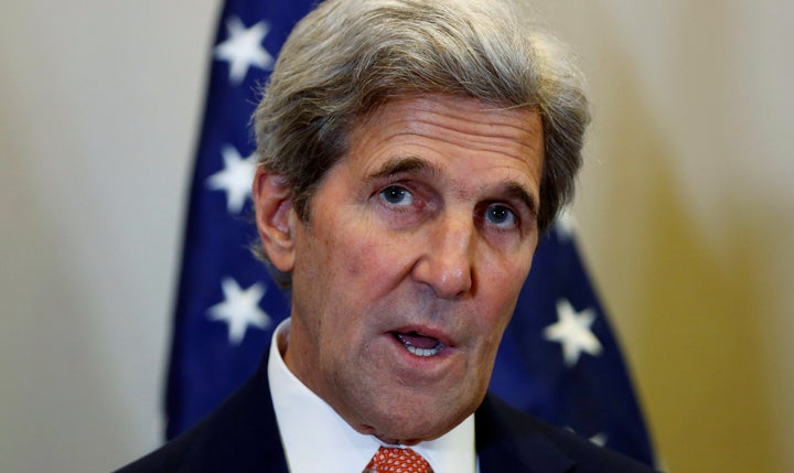 Secretary of State John Kerry speaks about North Korea's latest nuclear test during his meeting with Russian Foreign Minister Sergei Lavrov in Geneva, Switzerland, to discuss the crisis in Syria, September 9, 2016.