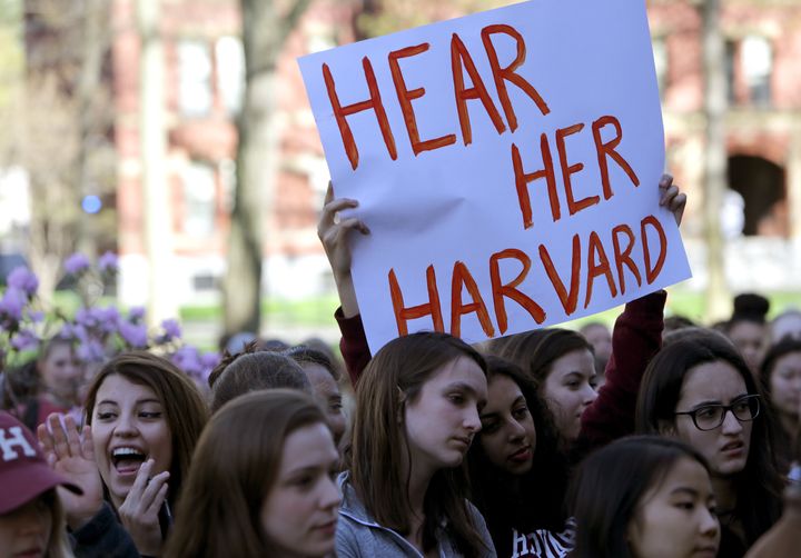 Harvard students protest the university's recent decision to punish single-gender Final Clubs.