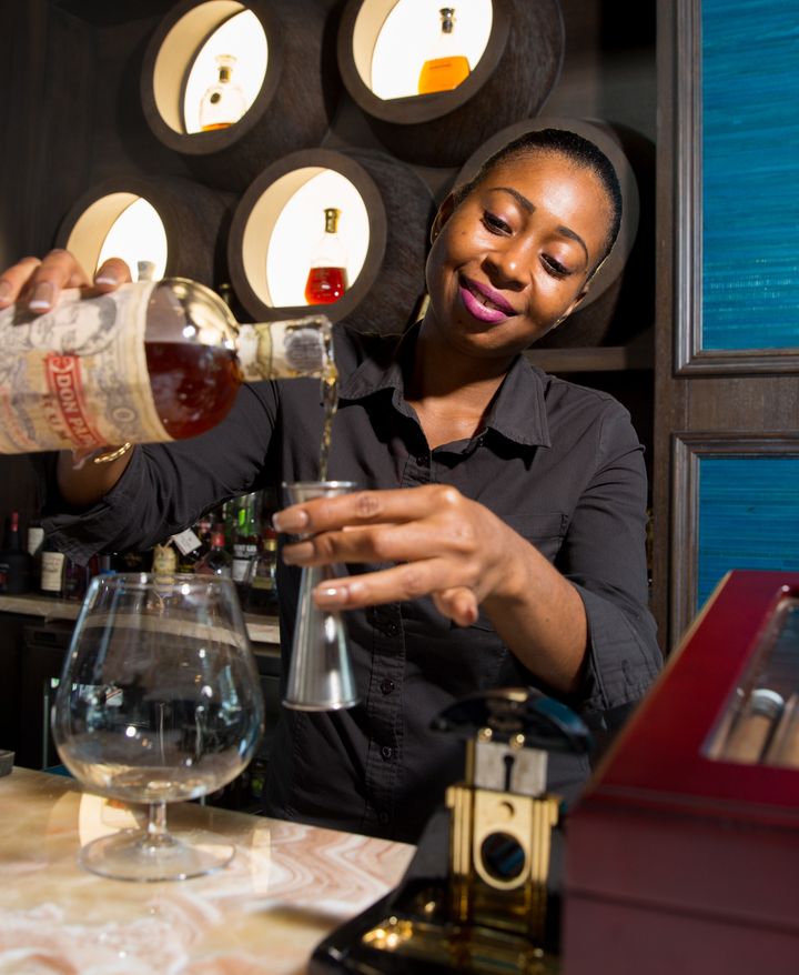 Rushelle Oliver is hard at work mastering rum