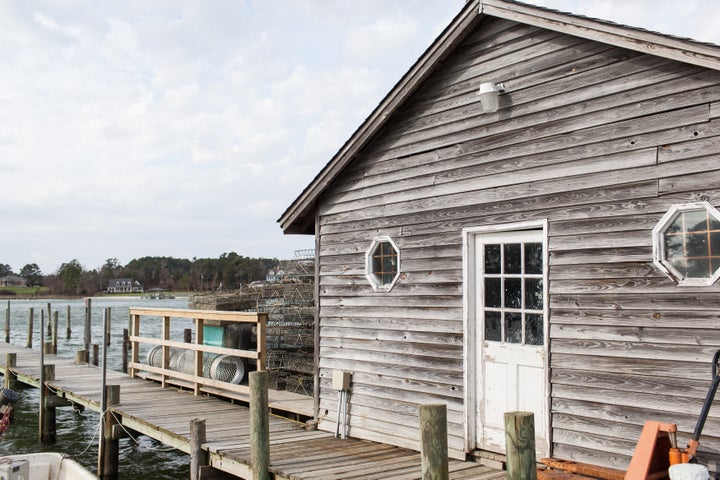 The dock at the Rappahannock Oyster Company in Topping, Va.