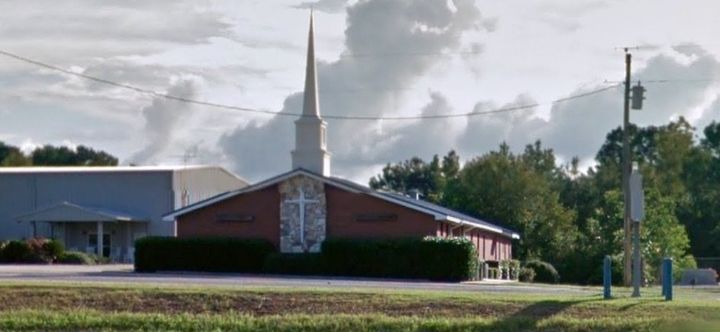 The Sweet Home Baptist Church in McKenzie, Alabama. Church pastor Allen Joyner suggested that the military shoot people who don't stand for "The Star-Spangled Banner."