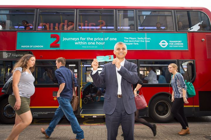 The TFL hopper ticket, introduced by Mayor Of London Sadiq Khan, allows for two bus journeys in the space of an hour for the price of one.