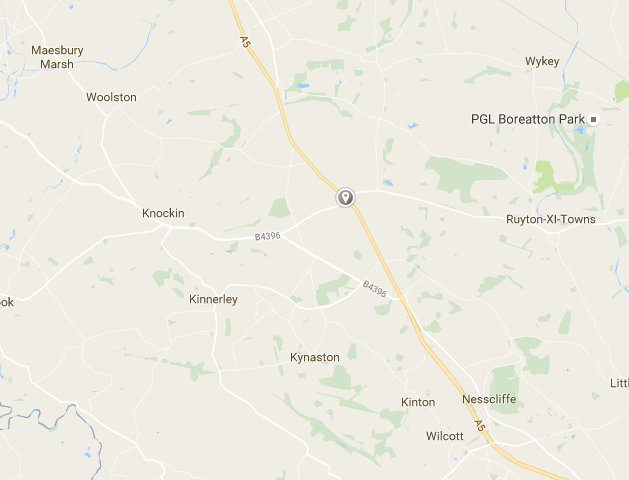 <strong>The incident took place on the A5 near Shotatton</strong>