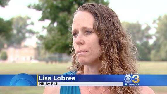 Lis Lobree was "hit by fish," but she has a good sense of humor about it.