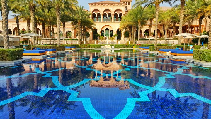 The hotel’s beautiful and massive pool