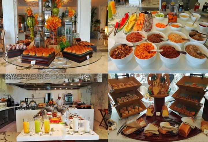 Several breakfast options for guests, including elegantly designed breads