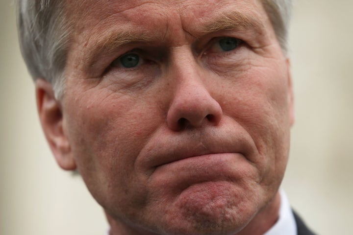 Former Virginia Gov. Robert McDonnell speaks to members of the media in front of the U.S. Supreme Court on April 27 in Washin