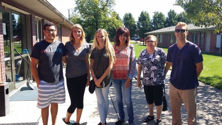 Hannah Poole (second from left) on her tour of Covenant House Michigan.