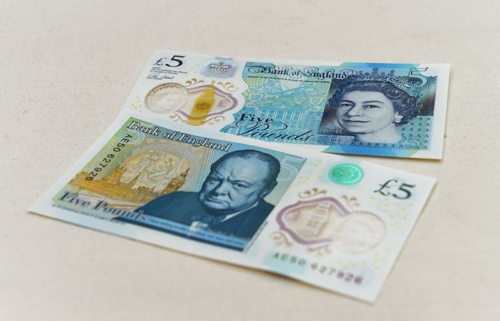 <strong>The new polymer £5 note featuring Sir Winston Churchill</strong>
