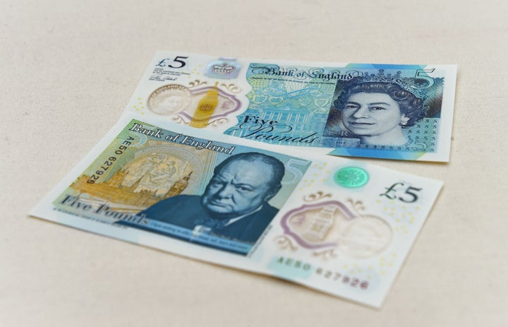 The new polymer £5 note featuring Sir Winston Churchill