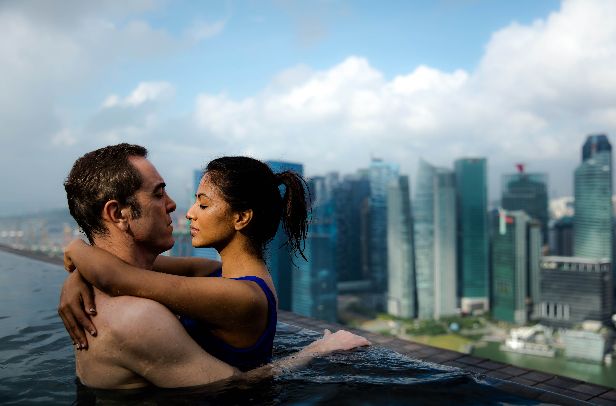 <strong>Just another day at the office for James Nesbitt and Karen David</strong>