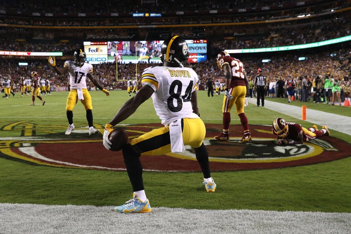 Antonio Brown after scoring a touchdown Monday night.