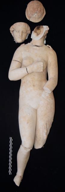 One of the marble statues of Aphrodite unearthed in Petra 