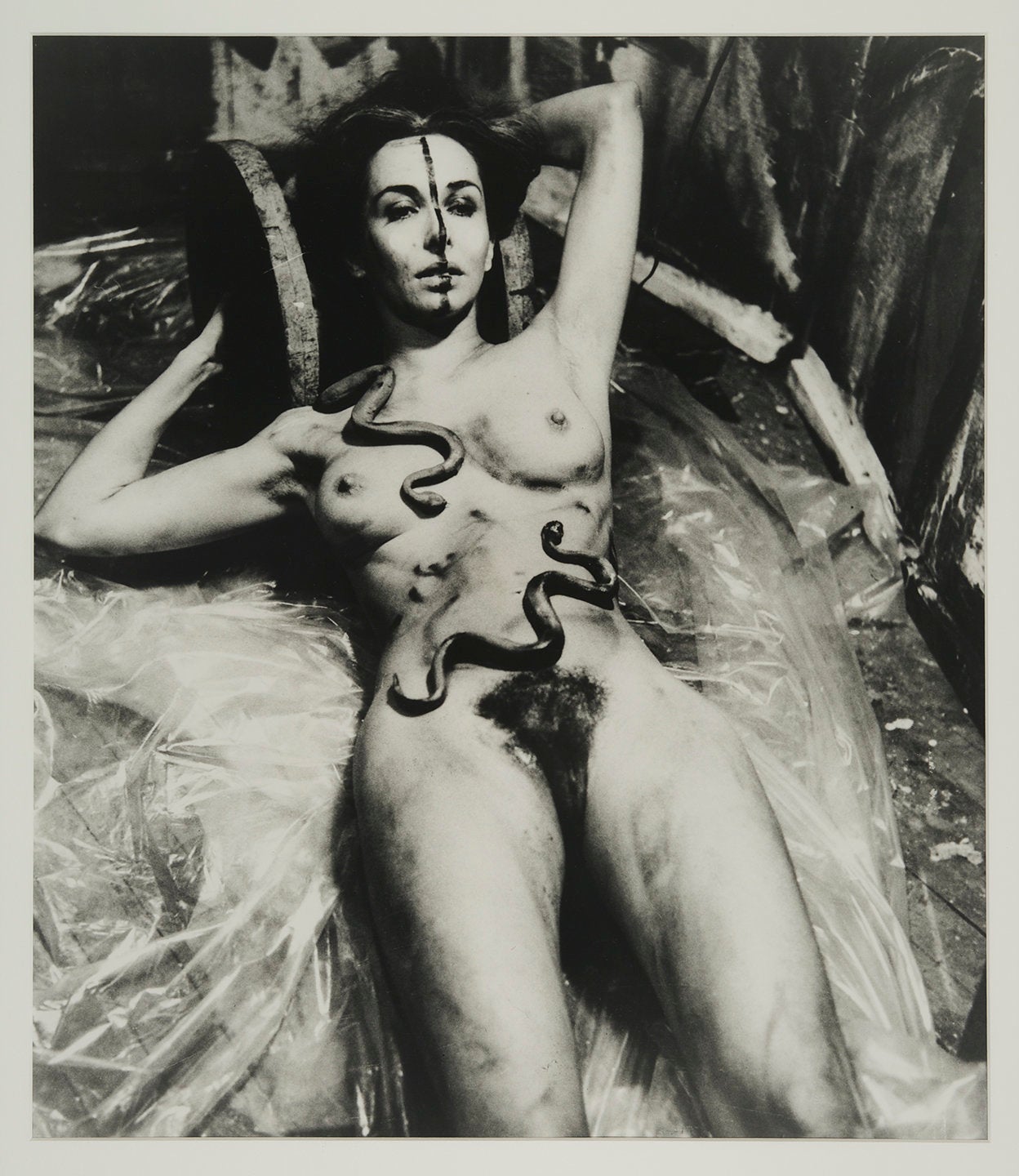 Carolee Schneemann, "Eye Body (From 36 Transformative Actions for Camera)," 1963/1985, Black and white photograph