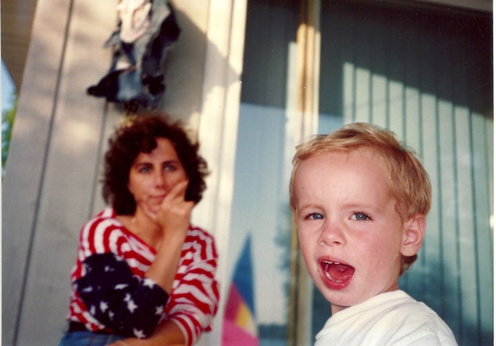 Julie Tarney with her young son Harry in the Midwest.