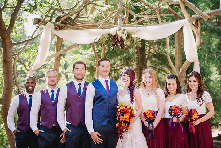 This Brides Airbrushed Dress Is The Stuff Of Technicolor Dreams Huffpost Life 