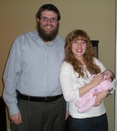 Rabbi Chaim & Chavie with baby Chaya at the Adoption Agency, November 2009.