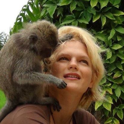 Jessica Schab and Monkey Friend in Bali
