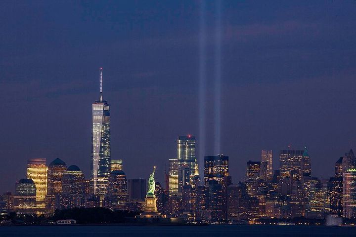September 11th Tribute in Light from Bayonne, New Jersey.