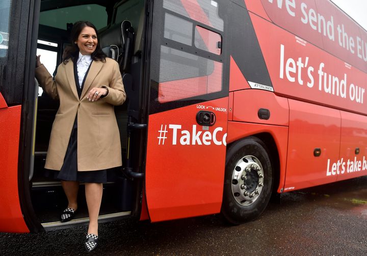 Room for improvement on foreign aid: Priti Patel campaigning for Brexit earlier this year.