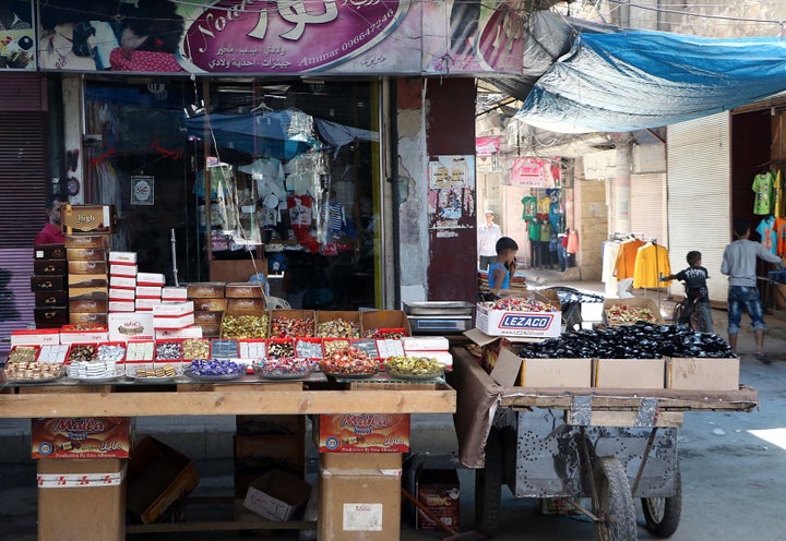 A market during the Eid al-Adha (Feast of Sacrifice) in Aleppo, Syria on Sept. 12. Eid al Adha is the one of two most important holidays in the Islamic calendar, celebrated with prayer and the ritual sacrifice of animals.