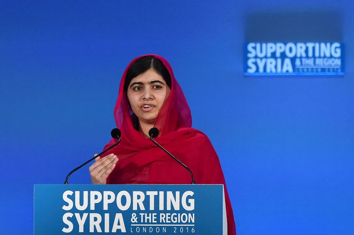 Pakistani Nobel Peace Prize laureate Malala Yousafzai addresses delegates the donors Conference for Syria in London, Britain February 4, 2016.