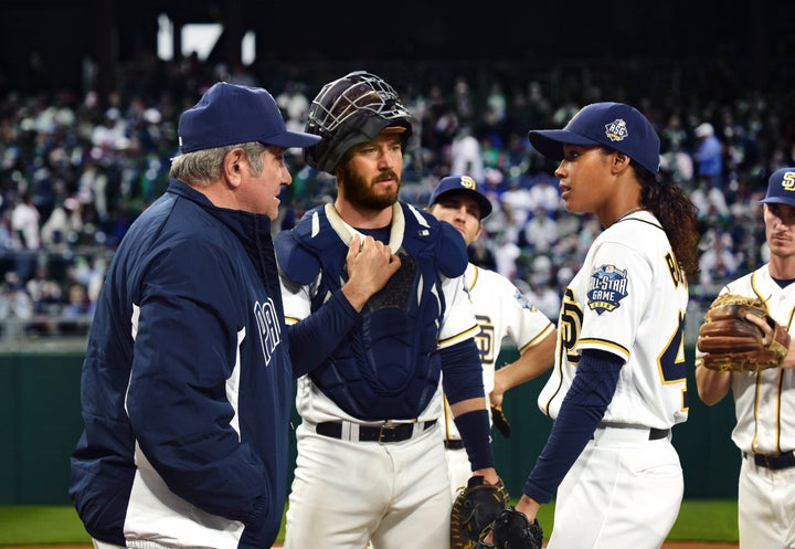 From Left, Dan Lauria, Mark Paul Gosselaar and Kylie Bunbury.