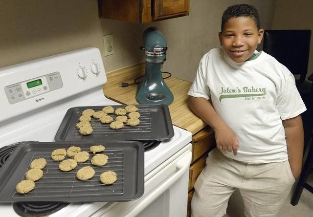 Bailey poses with a fresh batch of cookies.