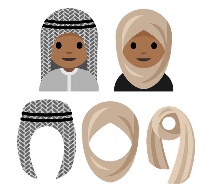 A depiction of the potential hijab emoji.