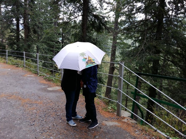 Mani and his girlfriend on a trip in the mountains of Pakistan. Mani is on the left and his girlfriend on the right.