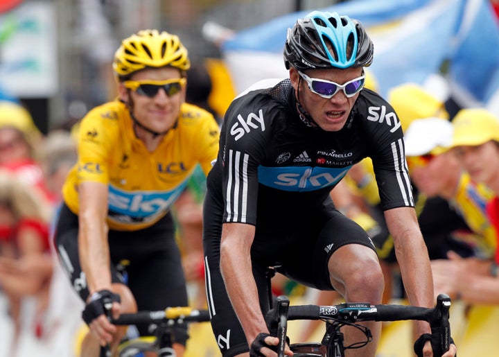 Bradley Wiggins (left) and Chris Froome are among those whose data has been leaked