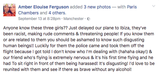 Amber Elouise Ferguson posted images of the women asking for them to be identified 