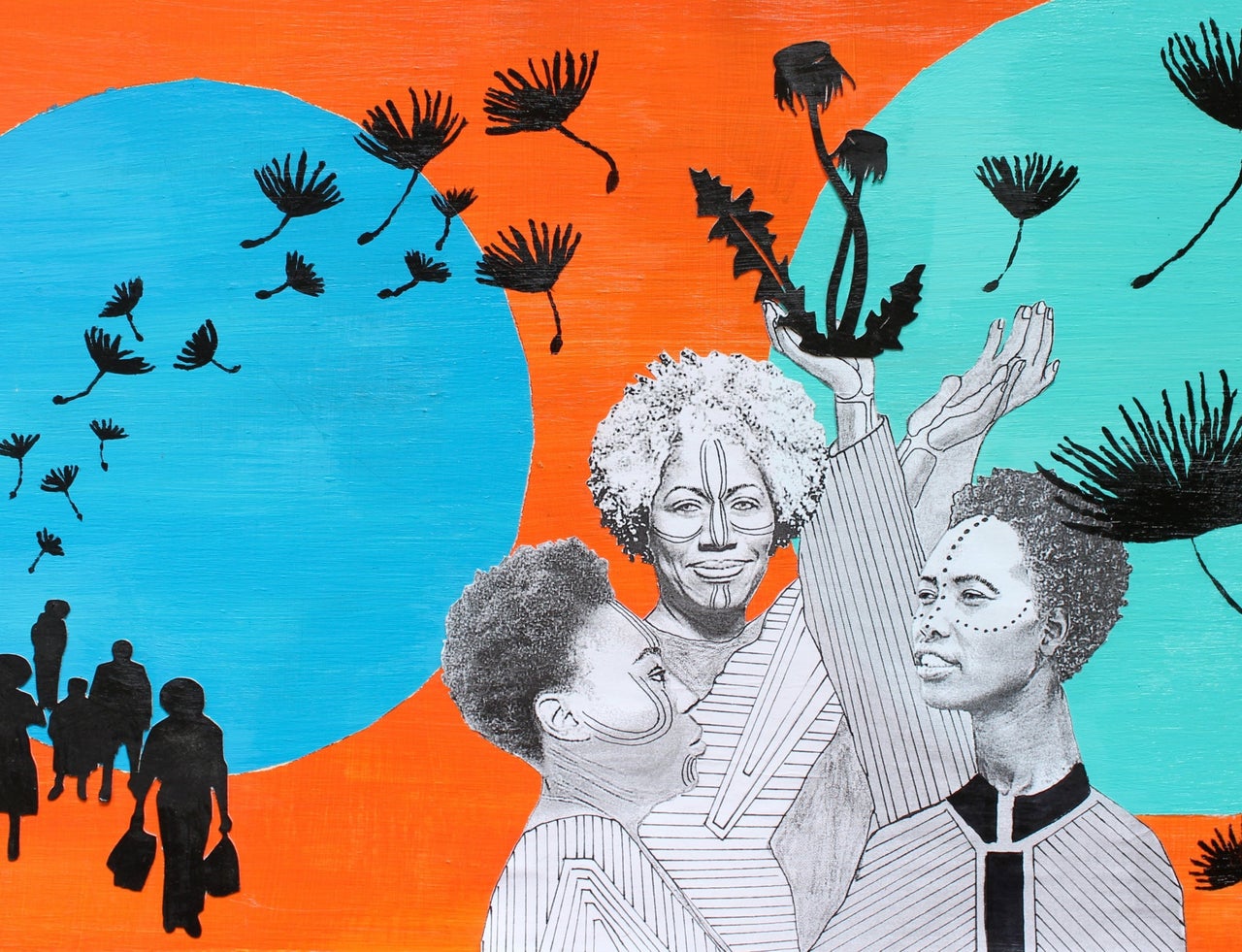 The Coloured Women's Club, who coined the term "self help." Naomi Moyer, mixed media.