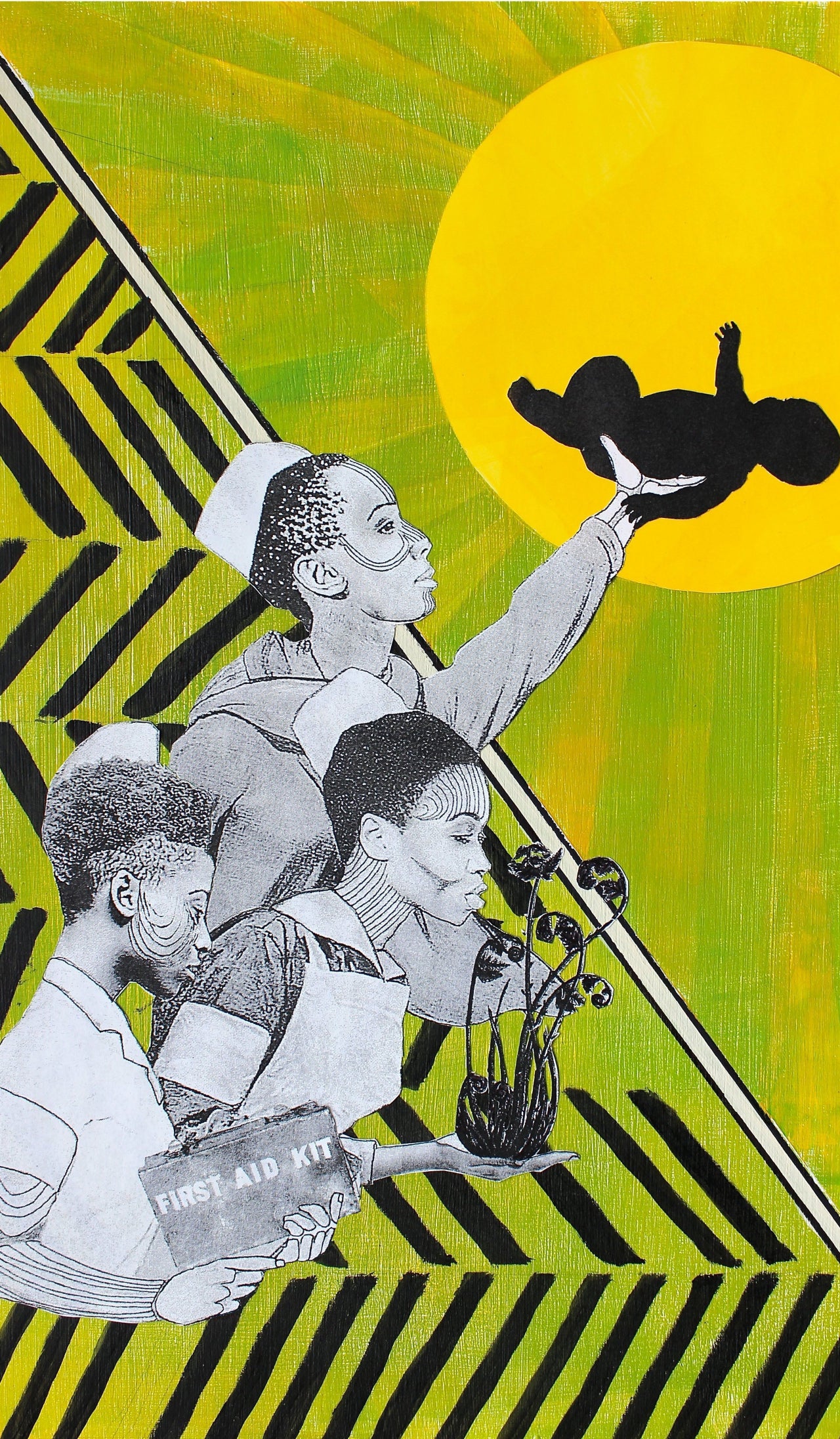 The Black Cross Nurses, healers for black communities. Naomi Moyer, mixed media.