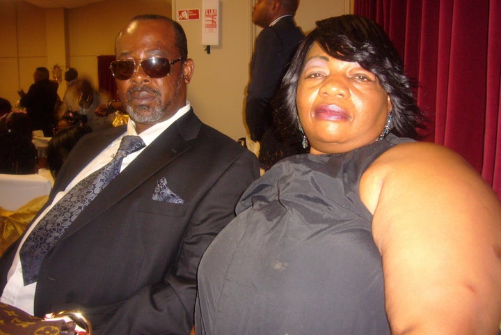 <strong>Jean-Pierre with wife Anny Ekofo, a mother-of-nine who was shot dead at her home in East Finchley.</strong>