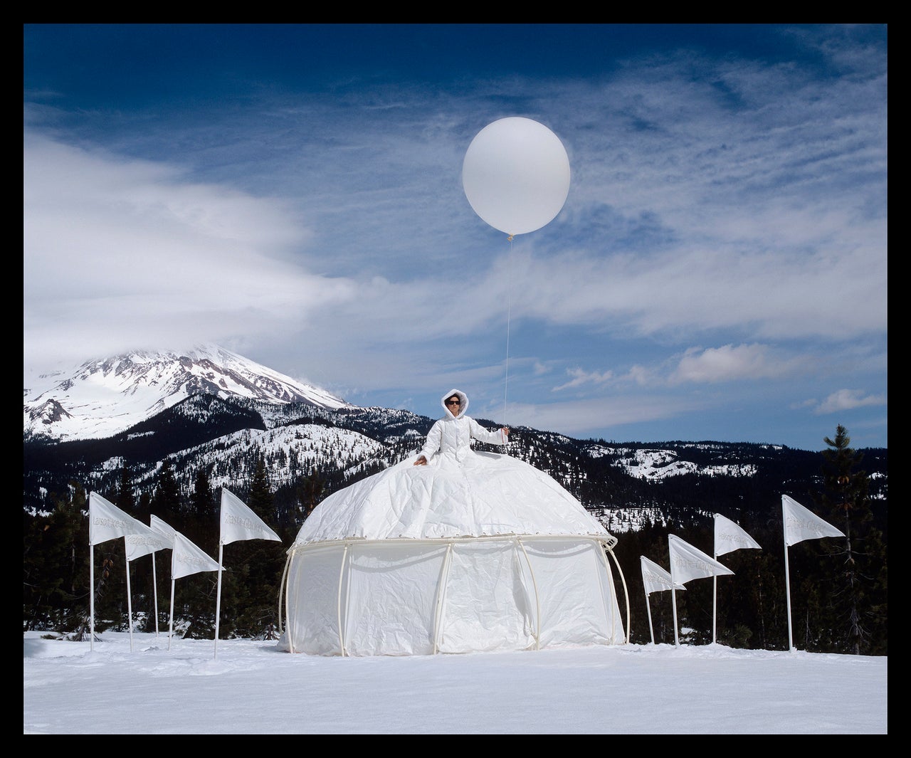 "Ice Queen Glacial Retreat Dress Tent," Installed at Mount Shasta, California.