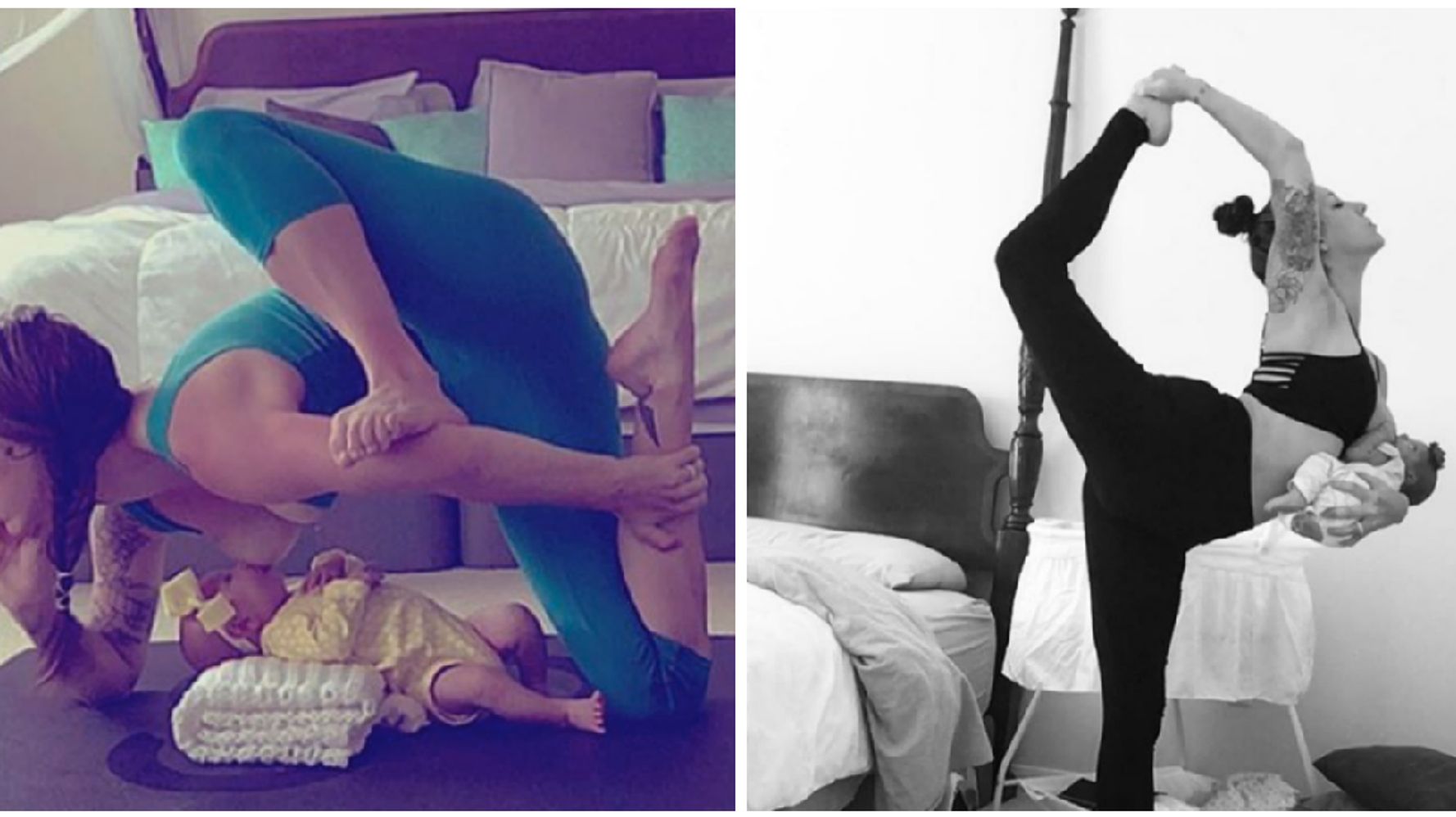 Mum Breastfeeds While Performing Advanced Yoga Poses In Incredible