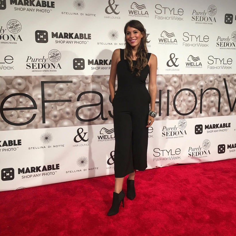 Jenny Miranda at NY Fashion Week wearing Lisa & Lucy, available at Stacey Rhodes Boutique www.StaceyRhodesBoutique.com