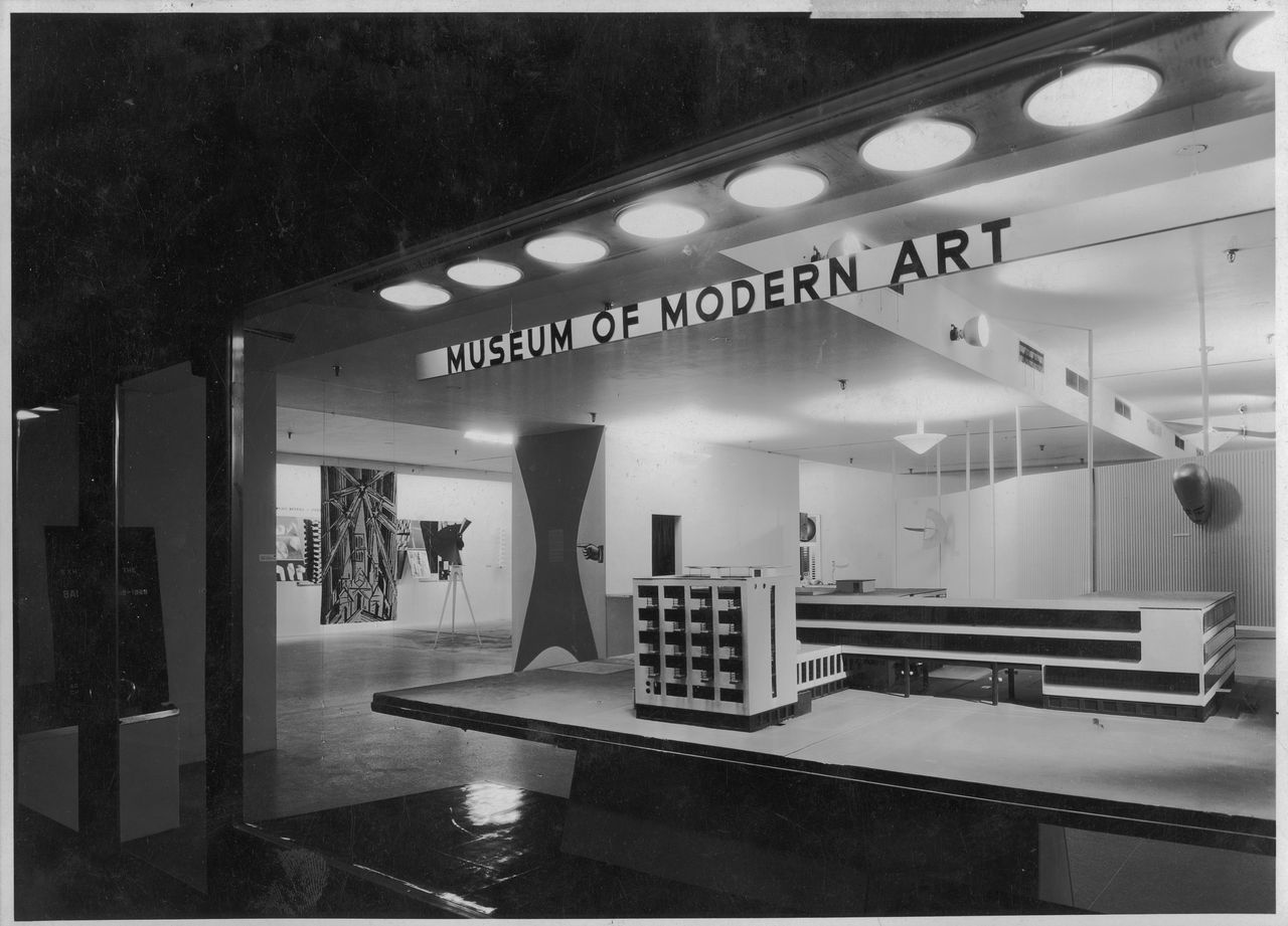 Installation view of the exhibition <em>Bauhaus: 1919-1928</em>, on view December 7, 1938 through January 30, 1939 at The Museum of Modern Art, New York.
