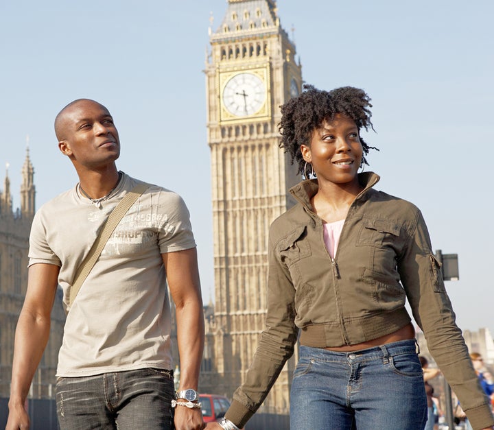 Black Traveling Couple in London