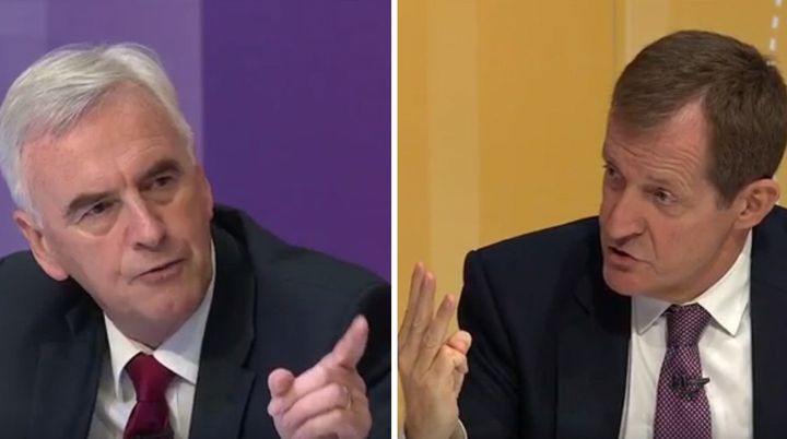 McDonnell (left) clashed with Campbell (right) after their heated argument on Question Time