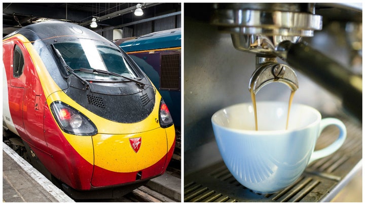 A Virgin train from Rugby to London was delayed after a worker got their hand stuck in a coffee machine