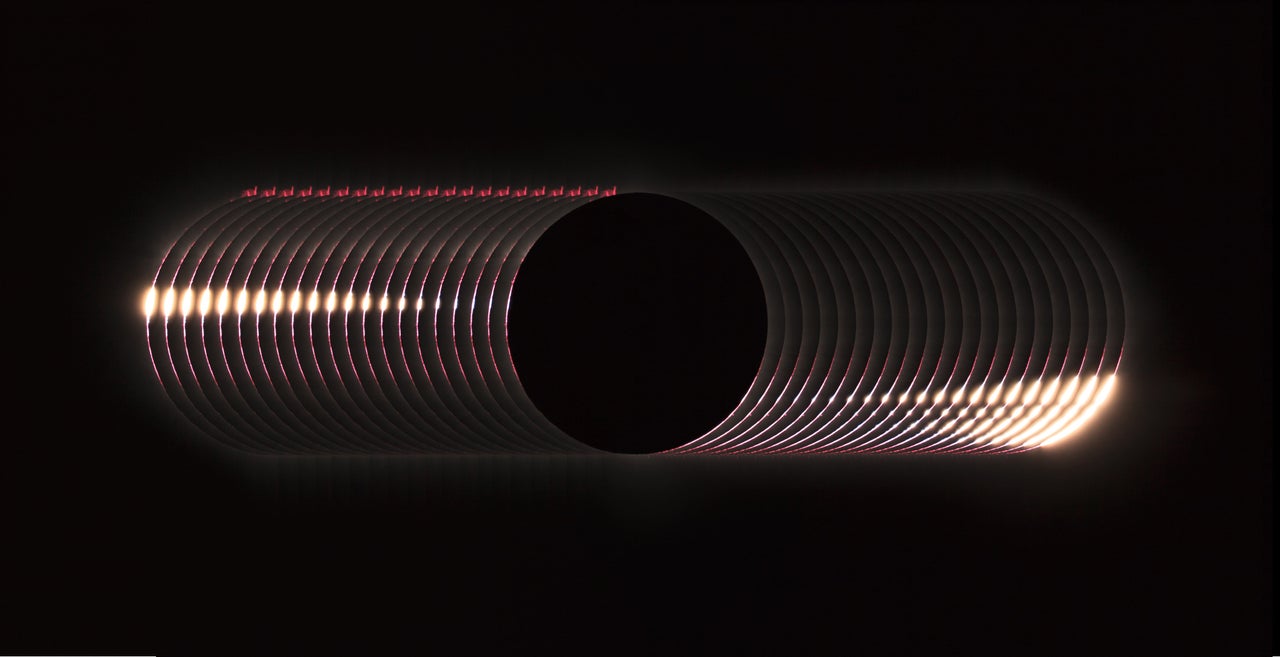 The Baily’s beads effect seen from Luwuk, Indonesia, during the total solar eclipse of March 9, 2016.