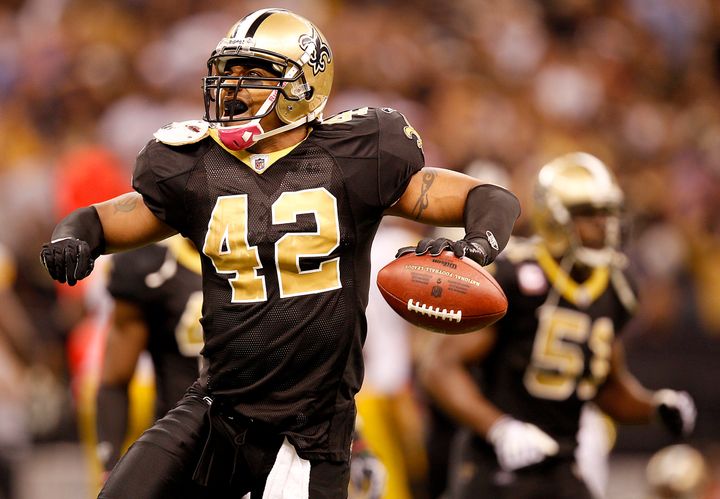 Darren Sharper in 2010 as a member of the New Orleans Saints.
