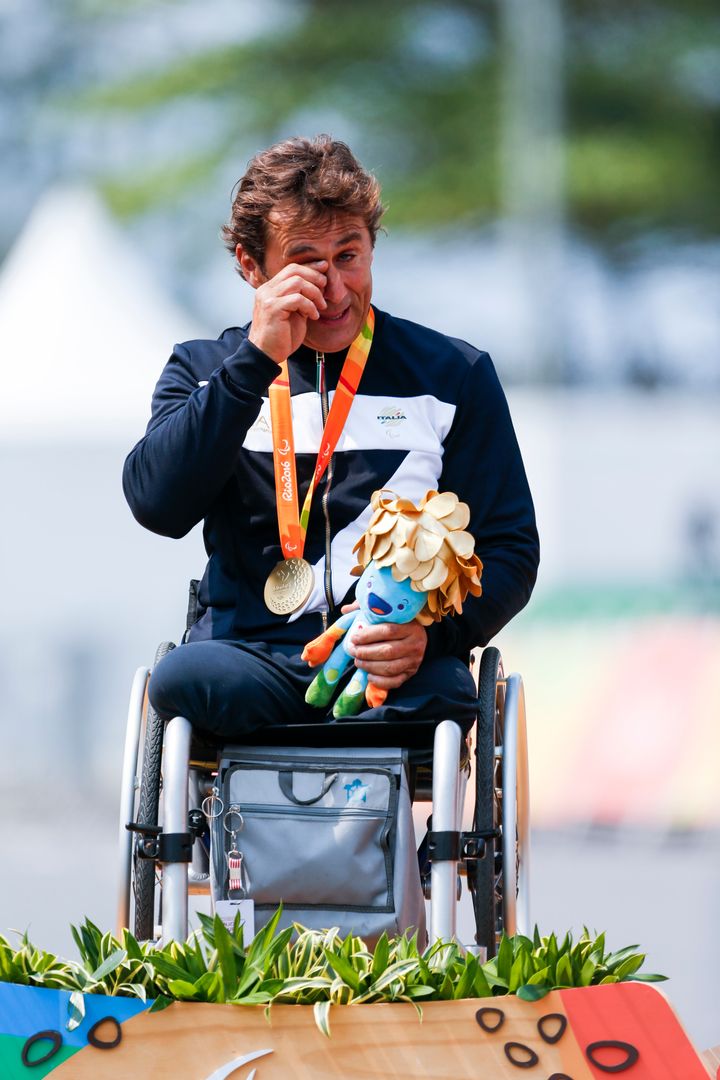 Alex Zanardi after he won the Paralympic gold medal in the Time trial H5 in Rio de Janeiro, Brazil on Sept. 14 2016.