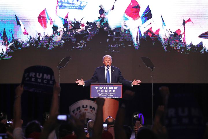 Donald Trump spoke at a rally in Miami on Friday.