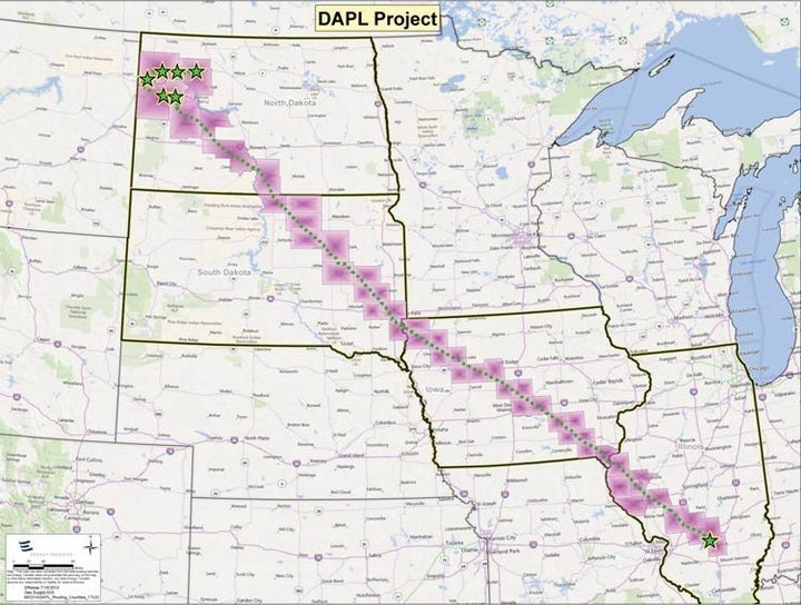 The Dakota Access Pipeline would stretch 1172 miles, from North Dakota oil fields to an existing Illinois pipeline.