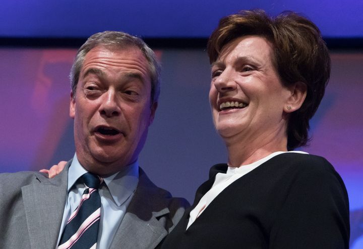 Farage congratulates new Ukip leader Diane James.