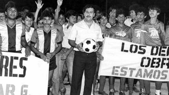 Pablo Escobar contributed to the building of more than 800 soccer fields. This photo was taken at the dedication of a field in Le Paz.